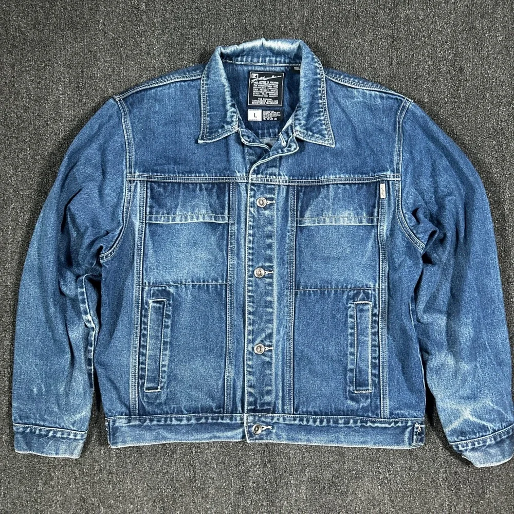 Karl Kani Denim Jacket Mens Large Blue Excellent Vintage 90s Streetwear Hip Hop